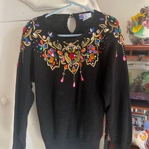 Black embellished sweater